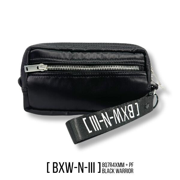 BXW「Strap Zip Pouch Wallet Black」ビーエックスダブリュー ストラップ付 ポーチ ハンドバッグ バッグ 財布 鞄 ナイロン ブラック/黒 ストリート モード ヒップホップ プレゼント ギフト メンズ レディース ユニセックス