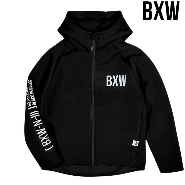 BXW「T/R D.Knit Full Zip Foodie Black」 9.4オンス T/R ダンボールニット フルジップ パーカー ブラック ストレッチ セットアップ ジャージ ストリート モード テック系 トレーニング スポーティー カジュアル メンズ 2024 新作 数量限定品