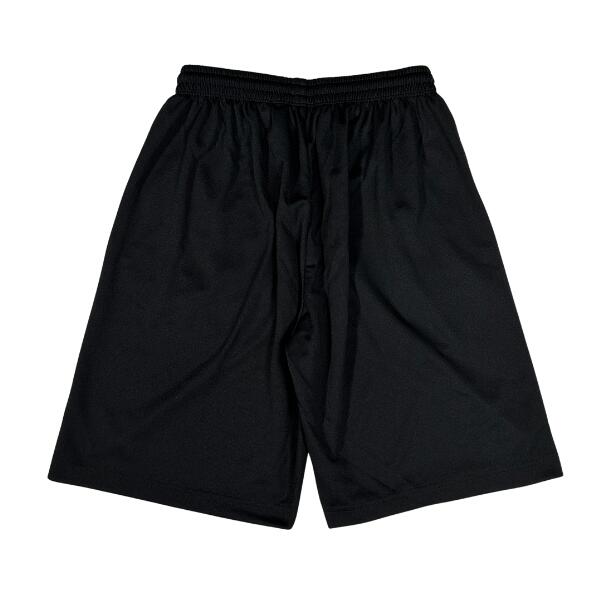 B2W SPORTS「"Vertical Logo" Dry Shorts Black」バーチカル ロゴ ドライ ショーツ プリント ハーフパンツ ショートパンツ ドライフィット トレーニングウェア ジム 速乾 ジャージ素材 スポーツ カジュアル メンズ ユニセックス セットアップ 大きいサイズ 定番 送料無料