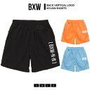 BXW「Back Vertical Logo Nylon Shorts Black/Orange/Sax」 ロゴ プリント ナイロン イージー ショーツ ブラック オレンジ サックス スイムウェアー 水着 ゴルフウェア トレーニングウェア ジム ジムウェア アウトドア スポーツ メンズ レディース ユニセックス(4)