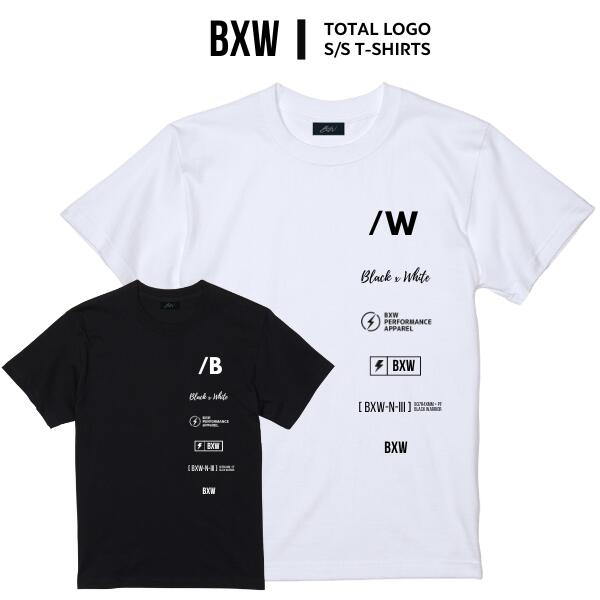 Rakuten - BXW「Total Logo S/S T-Shirts Black/White」 ロゴ プリント Tシャツ 半袖T ブラック/ホワイト スポーツ アウトドア ストリート カジュアル ユニセックス メンズ レディース ビッグサイズ オーバーサイズ 大きいサイズ
