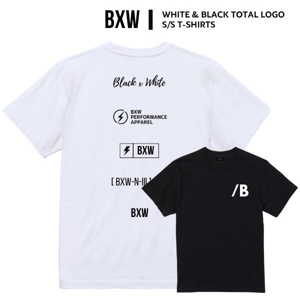 Rakuten - BXW「B/W Total Logo S/S T-Shirts Black/White」 ロゴ プリント Tシャツ 半袖T ブラック/ホワイト スポーツ アウトドア ストリート カジュアル ユニセックス メンズ レディース ビッグサイズ オーバーサイズ 大きいサイズ