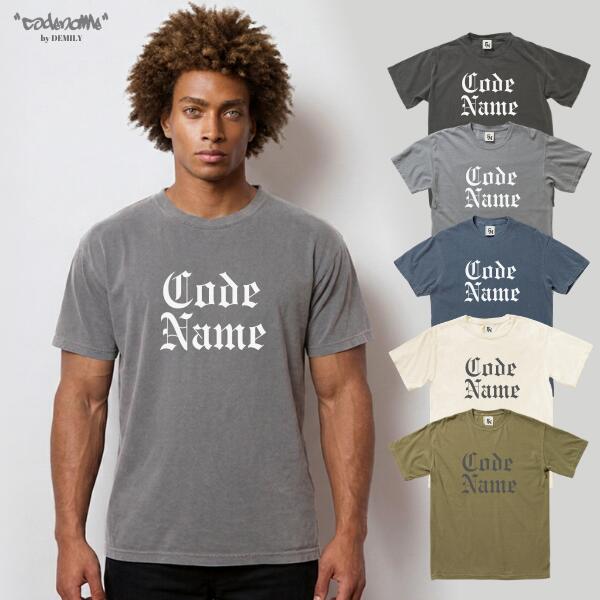 CODENAME / コードネーム ”Old.English Logo” Garment Dyed 6.1oz T-Shirts #A 製品染め オールドイングリッシュ ロゴ プリント クルー Tシャツ 半袖T ヴィンテージ風 古着風 ストリート ルード カジュアル ユニセックス メンズ レディース 男女兼用 ビッグサイズ