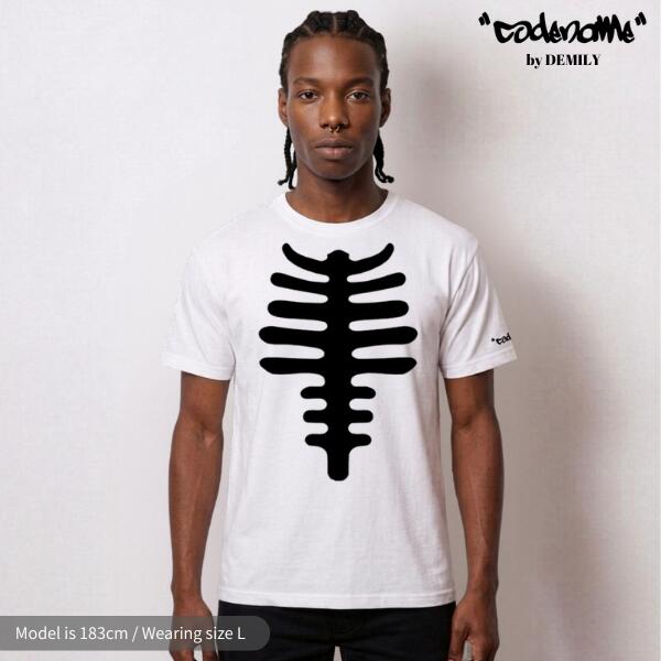 CODENAME ”Bone” Premium Heavy Weight T-Shirts White コードネーム ヘビーウェイト ボーン プリント クルー Tシャツ 半袖T 骨 肉厚 厚め ストリート ロック ヒップホップ アメカジ カジュアル ユニセックス メンズ レディース 男女兼用 ビッグサイズ