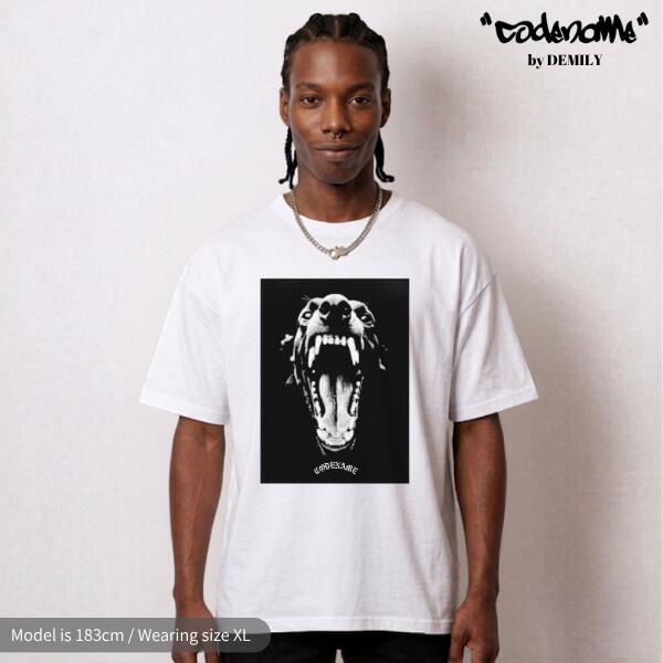 CODENAME ”Doberman” Premium Heavy Weight T-Shirts White コードネーム ヘビーウェイト ドーベルマン フォトグラフィック プリント クルー Tシャツ 半袖T 犬 肉厚 ストリート ロック ヒップホップ カジュアル ユニセックス メンズ レディース 男女兼用 ビッグサイズ