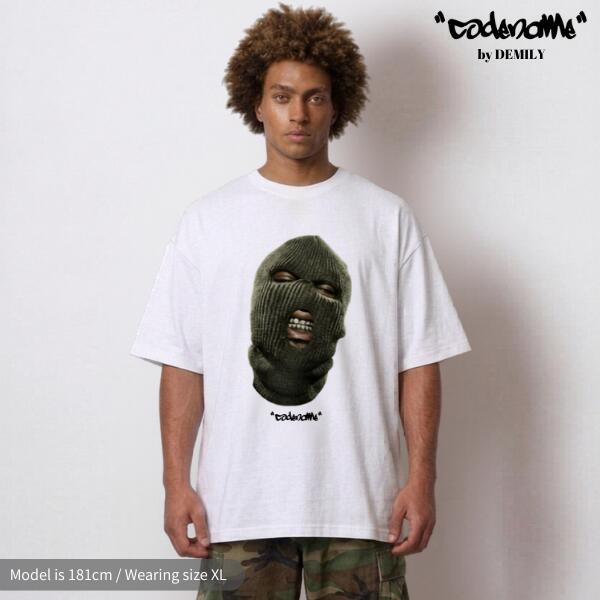 CODENAME ”Balaclava” Premium Heavy Weight T-Shirts White コードネーム ヘビーウェイト 目出し帽 フォトグラフィック プリント クルー Tシャツ 半袖T 肉厚 ストリート ロック ヒップホップ カジュアル ユニセックス メンズ レディース 男女兼用 ビッグサイズ