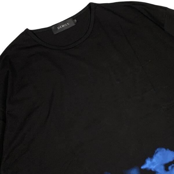 DEMILY / デミリー「Tie-dye Big S/S T-Shirts Black×Blue」 抜染 タイダイ ビッグ 半袖 Tシャツ ブラック×ブルー カジュアル メンズ レディース ユニセックス 2024年 春夏 新作 商品