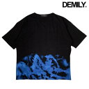DEMILY / デミリー「Tie-dye Big S/S T-Shirts Black×Blue」 抜染 タイダイ ビッグ 半袖 Tシャツ ブラック×ブルー ...