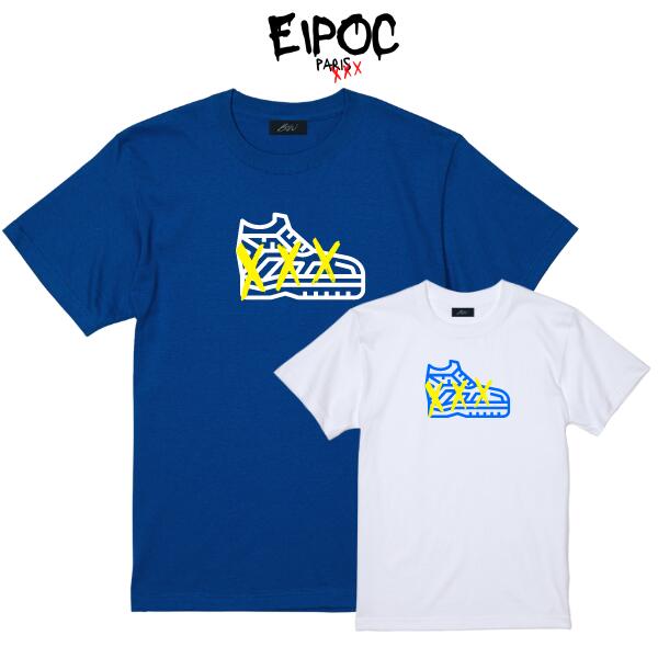 「"AD" Sneaker S/S T-Shirts Blue/White」スニーカー ロゴ プリント クルー Tシャツ 半袖T ブルー/ホワイト バックロゴ ストリート ルード カジュアル ユニセックス メンズ レディース ビッグサイズ 取扱 新作 B2W