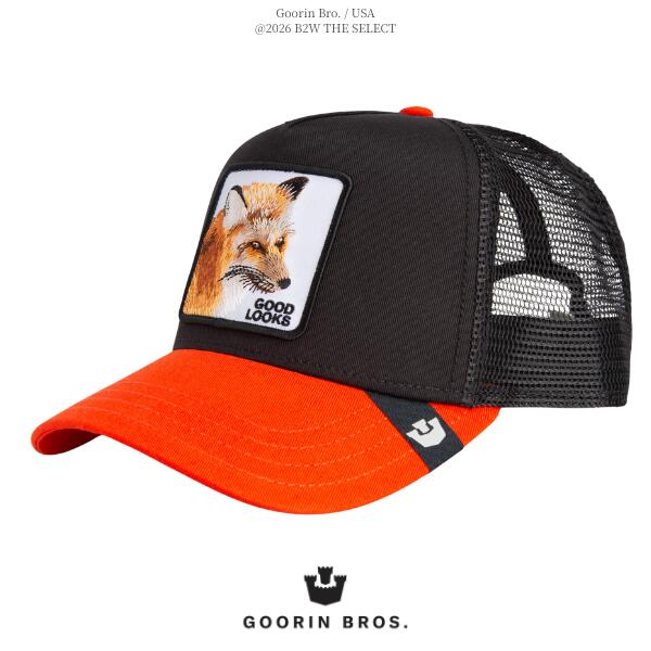 Goorin Bros. / グーリン ブラザーズ「Good Looks Fox VOID / BLAZE」狐 ブラック オレンジ キャップ 帽子 メッシュキャップ 刺繍 ワッペン メンズ レディース 男女兼用 スポーツ アウトドア 旅行 ストリート プレゼント