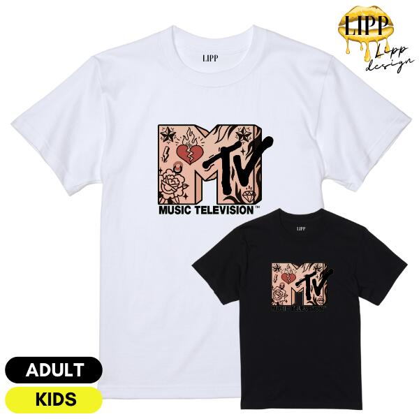 【LIPP / リップ】「"MTV #C" S/S T-Shirts White/Black」サンプリング デザイン アート プリント Tシャツ 半袖T ホワイト/ブラック パロディ ストリート ヒップホップ ダンス カジュアル ユニセックス メンズ レディース ビッグサイズ