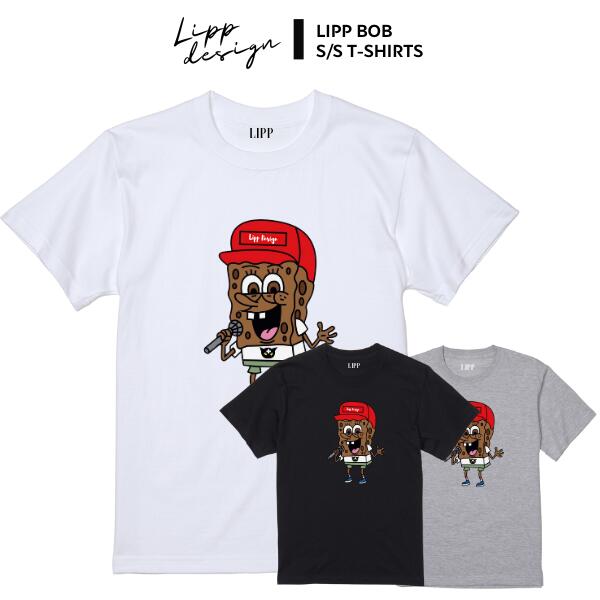 「LIPP / "LIP BOB #A" S/S T-Shirts Black/White/Ash」リップ デザイン ボブ アート プリント Tシャツ..