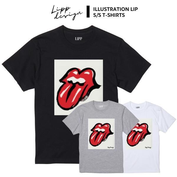 「LIPP / "LIP" S/S T-Shirts Black/White/Ash」リップ デザイン パロディ アート プリント Tシャツ 半..