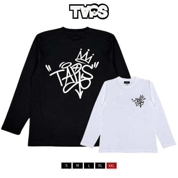 B2W × TAPS / タップス「"TAG" Logo L/S T-Shirts A」タギング ロゴ プリント クルー ロング Tシャツ ロンT ブラック/ホワイト 長袖 バックロゴ ストリート ルード カジュアル ユニセックス メンズ レディース 新作 B2W