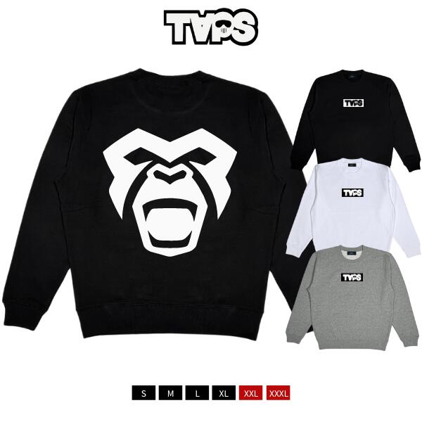 B2W × TAPS / タップス「Box Logo Gorilla Crew」ボックス ロゴ ゴリラ プリント バックプリント クルー トレーナー 裏パイル ブラック/ホワイト/グレー ストリート ルード カジュアル ユニセックス メンズ レディース 新作 B2W