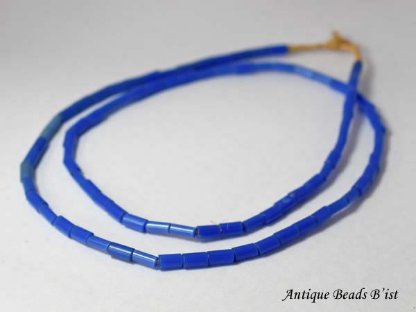 【2208】アンティークオランダ水色丸管型ビーズ一連A2【とんぼ玉】【アンティークビーズ】【ビーズ】【..