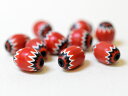 【2404】Vintage レッド5層シェブロン小玉10個セットS4(Φ8.5mm)【とんぼ玉】【アンティークビーズ】【ビーズ】【ガラスビーズ】【パーツ】【手芸...