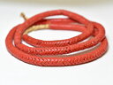 【2301】ANTIQUEボヘミアスネークビーズ朱赤色大粒一連1(Φ8.5mm)【とんぼ玉】【トンボ玉】【ビーズ】【パーツ】【アンティークビーズ】【骨董】【チェ...