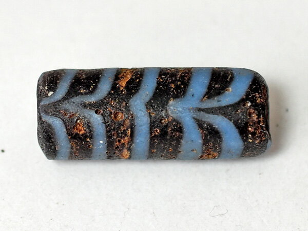 【2006】イスラム水色羽模様漆黒丸菅玉8【とんぼ玉】【トンボ玉】【送料無料】【アンティークビーズ】【骨董】【古代玉】【antiquebeads】【beads】【アンティークコレクション】