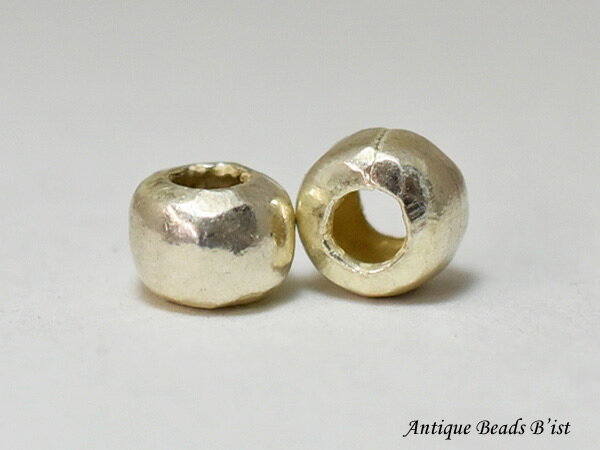 【2212】カレンシルバー偏平丸ビーズ2個set E(Φ7.0mm)【とんぼ玉】【ホワイトハート】【ビーズ】【パーツ】【蜻蛉玉】【インディアンジュエリー】【シルバービーズ】【ハンドメイド】【銀】【Silver925】
