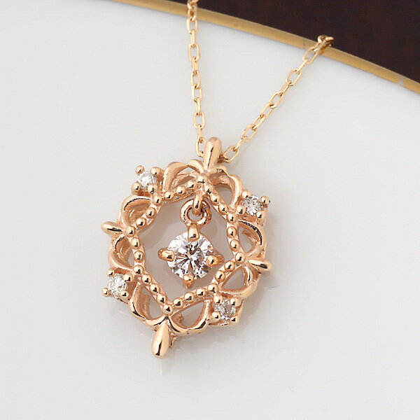 K10YG/PG/WG ダイヤモンド ネックレス ペンダント【送料無料】【品質保証書】【代引手数料無料】ネックレス 人気 可愛い ギフト 誕生日 プレゼント ホ...