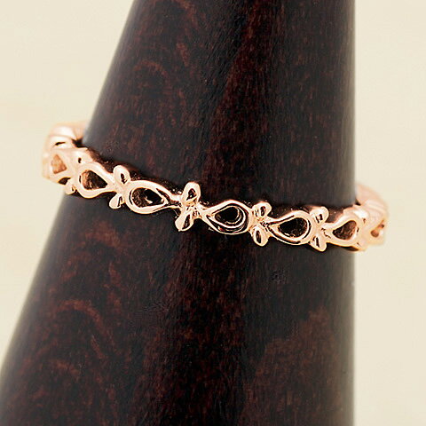 K10WG/PG/YG ピンキー リング フラワー 地金リング【送料無料】【品質保証書】【代引手数料無料】指輪 10k 10金 ゴールド ピンキーリング ピンキ...