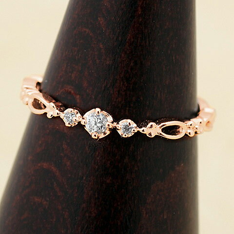 K10WG/PG/YG ダイヤモンド トリロジー ピンキー リング【送料無料】【品質保証書】【代引手数料無料】指輪 人気 可愛い 10k 10金 ゴールド ピン...