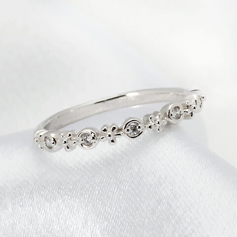 K10WG/PG/YG フラワー ダイヤモンド エタニティ リング【送料無料】【品質保証書】【代引手数料無料】指輪 人気 可愛い ギフト 誕生日 プレゼント ホワイトデー クリスマス 10k 10金 ゴールド エタニティリング 花 お花 ダイヤ ダイヤモンドリング 4月