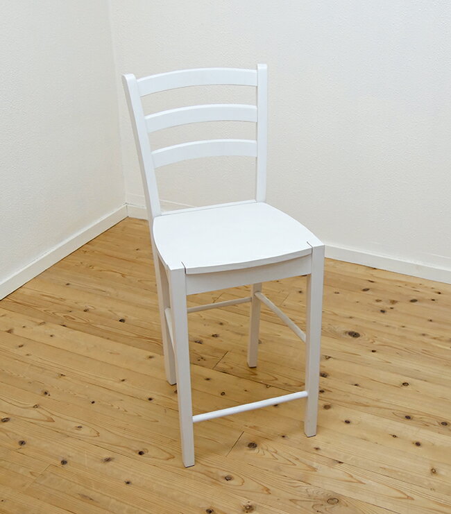 木製カウンターチェア/408/ホワイト(白色) 座面高60cm 白いカウンターチェア ハイカウンターチェアホワイト/白い木製カウンター椅子/木製ハイチェア、スタンド椅子