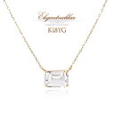 ネックレス K18 ホワイトトパーズ シンプル 天然石 18金 イエローゴールド 18K アクセサリー 一粒 ペンダント 長方形 四角 スタイリッシュ おしゃれ...