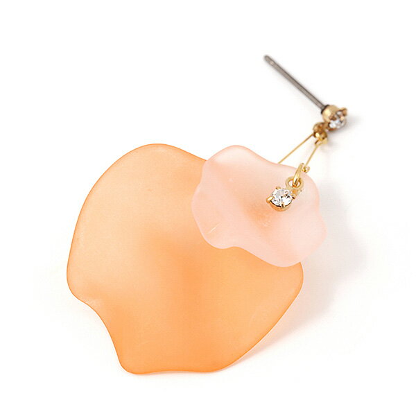 ピアス 花びら 大ぶり チタンポスト アクセサリー レディース 女性用 メール便送料無料 花 お花 植物 プレゼント 贈り物 妻 彼女 友達 自分用 accessory 大き目 大きい 橙色 橙 お花モチーフ ピンク オレンジ ホワイト イエロー ブルー Pierce 耳飾り ホワイトデー お返し