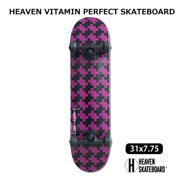 スケートボード コンプリート31x7.75inchHEAVEN SKATEBOARD スケボー完成品カナディアンメイプル100％ ハイクオリティJASA加盟 初心者から上級者まで対応大人気復刻版　GEOMETORY_P訳あり 特別価格入荷時にわずかなキズのため