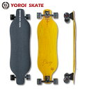 品名: YOROI SKATE BORAD RISING36-PP デッキ材料:3層メイプル/1層 ファイバーグラス/2層バンブー デッキサイズ : 36inch×10inch(91.4cmx25.4cm) デッキロゴ：レーザー刻印 トラック: YOROI UPS TRUCK ヨロイアップストラック ウィール: 69x50mm /SHR82A(オフセットタイプ・） ベアリング: ABEC-11 （ビルドインタイプ） グリップテープ: ソフトクッションEVA+ノンスリップテープ 初期設定ウィールベース: 79cm(31インチ)YOROI SKATEBOARD RISING 36-PP+UPS TRUCK ヨロイスケートボード　（雷神）ライジン 36 PP +アップストラック36inch×10inch (91.4cmx25.4cm) コンプリートセットYOROIアップストラック仕様スノーボード・ハーフパイプ日本代表動作解析コーチSAJナショナルスノーボードデモンストレーターYOROIライダー白川尊則氏監修スノーボードオフトレ専用モデルカミナリカラーの鮮やかイエローを採用グラフィックは、レーザー刻印でイナズマをあしらいました。まるで　カミナリのような　クイックでキレのよいライディング！長さ36インチ・ウエスト10インチかつキャンバー形状となっていて、しなりからの反発を得て1ターン毎に加速していきます。標準で少し高めのライザーパッドが追加で入っていることもあり、板の内傾が取れる量も大きく、風神（FUSING)と比較しても回転性が高いです。よりポータブルかつ、深く小さく曲がりたい方にお勧めです。（白川氏コメント)センターが少しくびれた形状で、スノーボードのようなトーション効果も感じることができます。幅広デッキなので、足がはみ出すことがなく、比較的操作しやすい乗り心地です。バンブーとグラスファイバーによる適度なフレックスを持つボードで、Rising 36 PW（ブラックデッキ）と比較して、よりフレキシーです。ボード自体の弾みと板の戻るスピードを感じたい方におススメです。また、予めトラックホールが12個、ノーズとテールにありますので、ご自分の感覚にあわせて、トラック位置を調整いただくことで、ライディングの乗り味の変化を楽しんでいただけます。可動域が広いアップストラックはスノボ・オフトレに最適なスケートボード。細やかなターンも、大きなターンも可能だから、駐車場3台分くらいのスペースでカービングでも、広めの坂でハイスピードのライディングでも、幅広く楽しめます。 デッキテープは、デッキのしなりにサポートするよう、ソフトなクッション性のあるEVAグリップテープを使用だから、足に吸い付くようにデッキをコントロールしやすくなっています。 ウィールは、SHR82A、69×50mmのオフセットタイプなのでターン時にグイっと跳ね返る感覚。 ベアリングは、ビルトインタイプのABEC11。 通常ベアリングは、ABECという工業規格でランク付けされていますが、「11」は、ほぼ最高値。 高速で安定感のあるスムーズなウィール回転を導きます。幅はステップがしやすい10インチとちょっと広めで、YOROIスケートボード　RYUの小ぶりかつ幅広タイプ。小回りの利き、ターンの跳ね返りもユニークなボードに仕上げました。白川尊則氏とライジンモデル 白川氏をはじめとして　多くのYOROIライダーらのアドバイスに基づいて開発 YOROIチームライダー ロングスケートボードライダー 長野五輪 SB/HP 日本代表: @渡辺伸一 SB/HP 日本代表チーム動作解析&amp;フィジカルコーチ: @白川尊則 SB: @瀧澤憲一、@小川 淳一郎、@嶋崎 玖、@嶋崎 珀、@寺島直人、@久保 勇、@鬼頭 功、@木崎健斗、@細川真吾、@菊田 光司郎、@清野喜幹、@白井勇樹、@長岡 翼、@庄司圭太、@松本重俊 ALPINE・SB: @宮武祥子、@Alexander Payer、@植野 琴、@星 更沙、@上村正人 JSBAデモ: @田口瑞樹、@柏木ゆかり SKI: @後藤圭二 ジュニア・SB: @嶋崎 玲、@清野春幹 ジュニア・SKI: @伊藤 麻理乃、@冴生 スノーボード・アンバサダー : @深町レミ、@宮ノ腰 裕理、@仲井啓人、@柳沢 竜ノ介 (順不同 敬称略) 品名: YOROI SKATE BORAD RISING36-PP デッキ材料:3層メイプル/1層 ファイバーグラス/2層バンブー デッキサイズ : 36inch×10inch(91.4cmx25.4cm) デッキロゴ：レーザー刻印 トラック: YOROI UPS TRUCK ヨロイアップストラック ウィール: 69x50mm /SHR82A(オフセットタイプ・） ベアリング: ABEC-11 （ビルドインタイプ） グリップテープ: ソフトクッションEVA+ノンスリップテープ 初期設定ウィールベース: 79cm(31インチ) #yoroiofficial #LANDSKATE ランドスケート|ランスケ＃すぐのれ～デッキのみRISING 36PPDはこちら