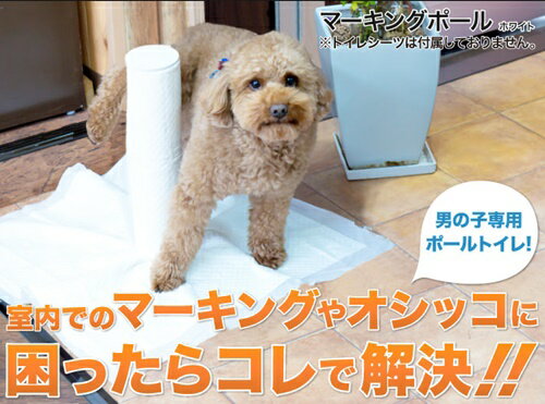 犬 トイレトレーニング マーキング おしっこ しつけ 男の子専用ポールトイレ マーキングポール ホワイト