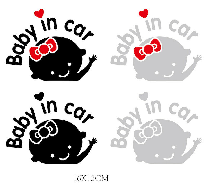 BABY IN CAR カーステッカー　赤ちゃんが乗っています ステッカー シール baby in  ...