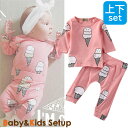 お買い物マラソンセール ベビー服 キッズ 女の子 アイスクリーム柄 上下セット ピンク かわいい キュート 子供用 baby ギフト プレゼント 子供 女の子
