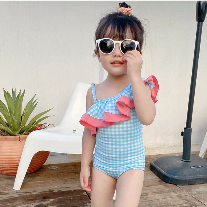 アフターセール 水着 キッズ 女の子 おしゃれ ワンピース 女の子幼児 ワンショルダ...