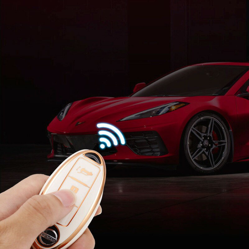 お買い物マラソンセール 日産専用 ゴールドライン TYPE A 3ボタン式 TPUソフト スマートキーケース エクストレイル キックス ノート マーチ ジューク キューブ ティーダ フーガ スカイライン シーマ シルフィ キャラバン デュアリス ラティオ ステージア NISSAN