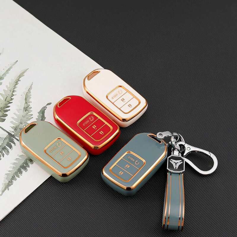 ホンダ専用 ゴールドライン TYPE A 3ボタン式(HOLD) TPUソフト スマートキーケース ヴェゼル オデッセ..