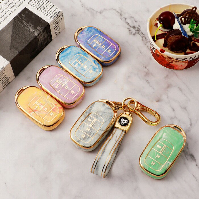 ホンダ専用 大理石調 マーブル エレガント オーロラ グラデーション TYPE G TPUスマートキーケース シ..