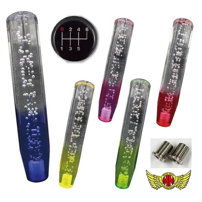 クリスタルシフトノブ 泡 250mm クリア/各色 変換アダプター付き ふそう キャンター ベストワンファイター フルコンファイター いすゞ 07エルフのローキャブ用プロフィア スーパーグレート クオン レンジャー ダイナ トヨエース シフト チェンジ