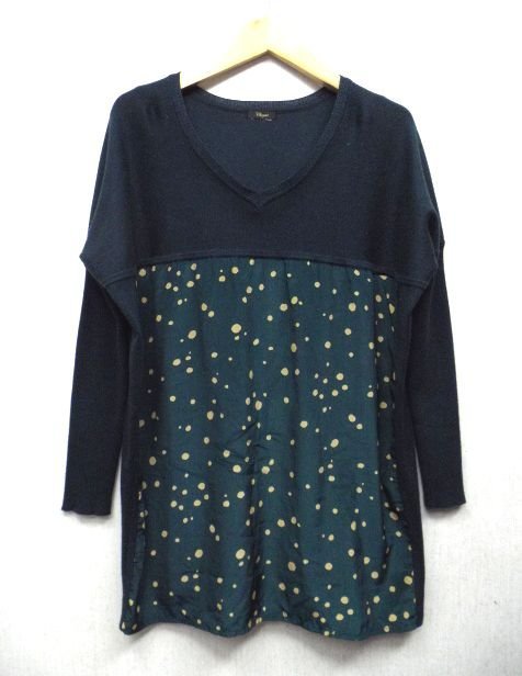 Chez toi★シェトワ/切替ニット/グリーン/Mサイズ【中古】Y210901T