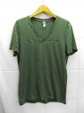 G-STAR RAW★ジースターロウ/プリント VネックTシャツ/グリーン/緑/Sサイズ【中古】K240918TK-04