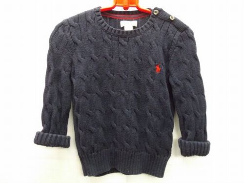 RALPH LAUREN★ラルフローレン/ニット/セーター/ネイビー/紺/24Mサイズ【中古】K240414TK-17