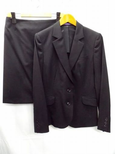 LES MUES★レミュー/スーツ/ジャケット Lサイズ&スカート Mサイズ/セットアップ/ブラック/黒/W68cm 3【中古】K250128TK-19 LES MUES★レミュー/スーツ/ジャケット Lサイズ&スカート Mサイズ/セットアップ/ブラック/黒/W68cm 3【中古】K250128TK-19