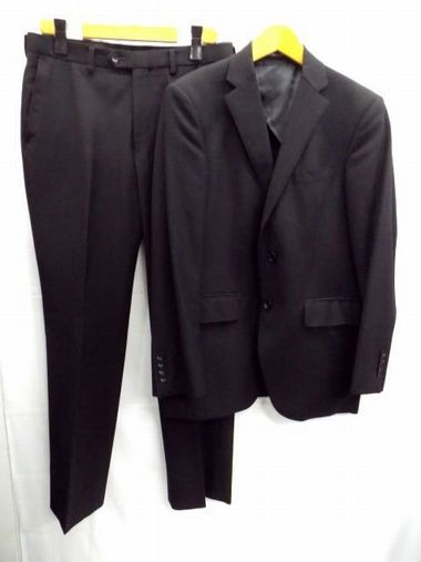 PERSONS FOR MEN★パーソンズ/スーツ/ジャケット&スラックス/上下セットアップ/ブラック/黒/W80cm/A4/165cm【中古】K250319T...