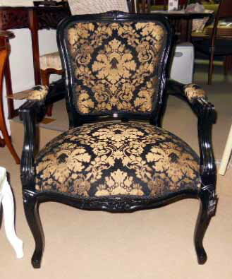 ロココ調ネコ脚クラシック家具　アンティーク風　サロンチェア/アームチェア 1点もの【送料無料】