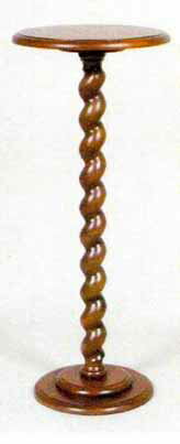 花台 テーブル H85 ねじり脚 ツイスト　天板丸 オーク無垢 イギリスアンティーク風 オーク家具　【送料無料】