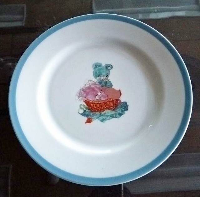 子供用プレート クマとバスケットのイラスト 直径約26.5cm【送料無料】