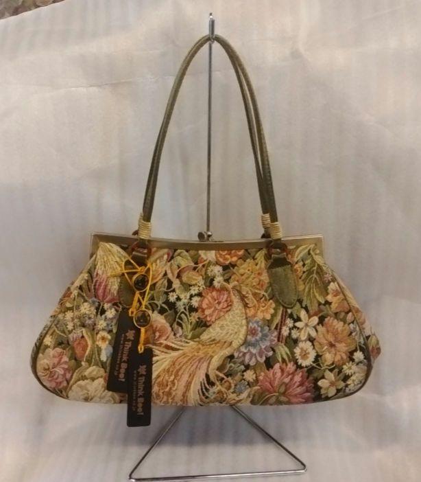 Think Bee! シンクビー 旧製品 旧型 花柄刺繍ハンドバッグ タグ付き ゴブラン織り1172-03-6977(送料無料)